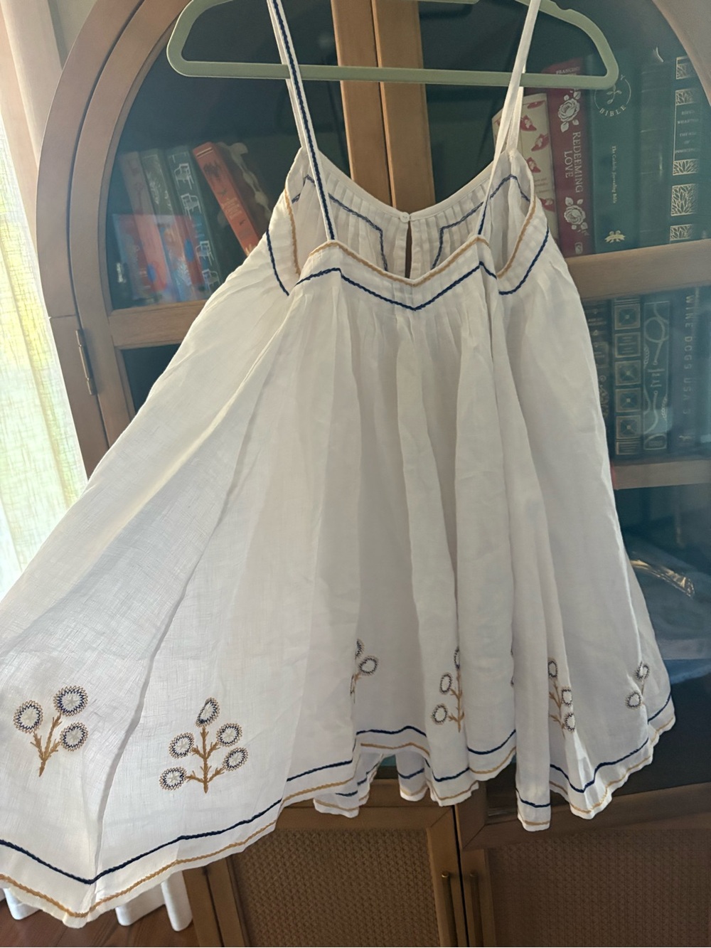 NWT Thierry Colson Zenobia Pintucked Embroidered Mini Dress size XS - Picture 6 of 10